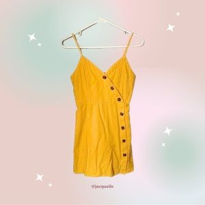yellow american eagle mini buttoned sundress